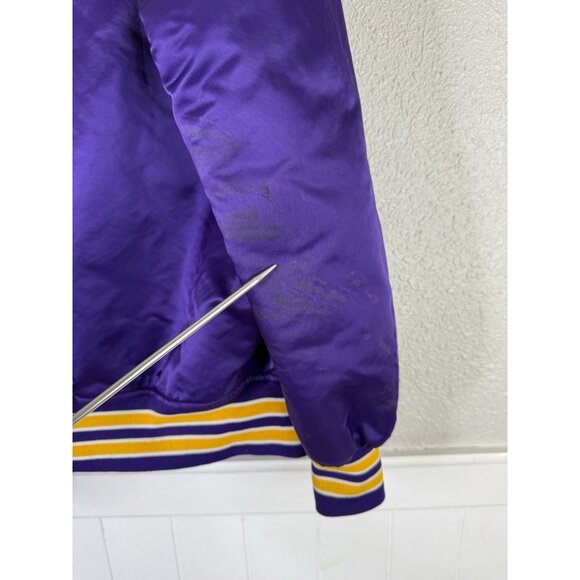 VTG Washington Huskies Satin Jacket Mens L Made In USA Front Back Spell Out READ - Picture 12 of 16